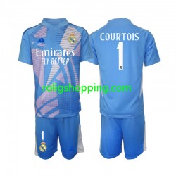 Fotbollströja Real Madrid Thibaut Courtois 1 Målvakt Barn Hemmaställ 2024-2025 Kort ärm