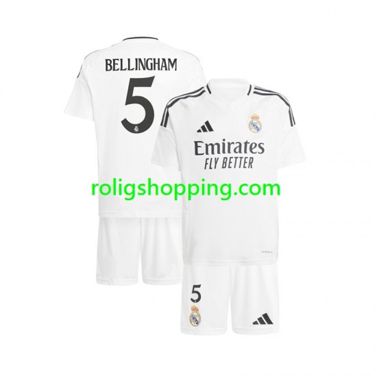 Fotbollströja Real Madrid Jude Bellingham 5 Barn Hemmaställ 2024-2025 Kort ärm
