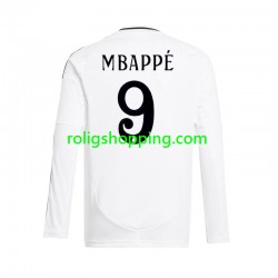 Fotbollströja Real Madrid Mbappé Kylian 9 Män Hemmaställ 2024-2025 Lång ärm