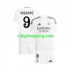 Fotbollströja Real Madrid Mbappé Kylian 9 Barn Hemmaställ 2024-2025 Kort ärm
