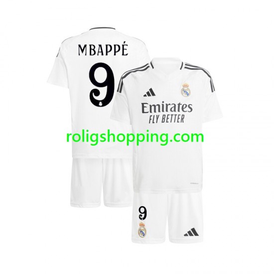 Fotbollströja Real Madrid Mbappé Kylian 9 Barn Hemmaställ 2024-2025 Kort ärm