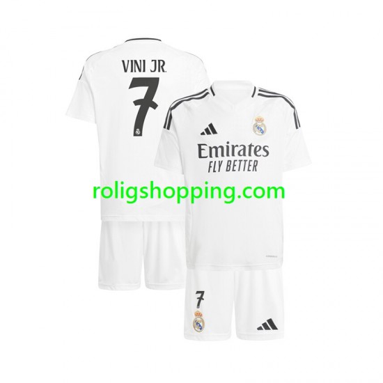 Fotbollströja Real Madrid Vinicius Junior 7 Barn Hemmaställ 2024-2025 Kort ärm