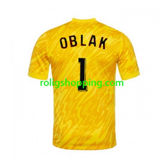 Fotbollströja Slovenien Jan Oblak 1 Målvakt Män Hemmaställ Euro 2024 Kort ärm