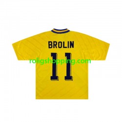 Fotbollströja Sverige Brolin 11 Retro Män Hemmaställ 1994 Kort ärm