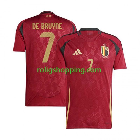 Fotbollströja Belgien De Bruyne 7 Män Hemmaställ Euro 2024 Kort ärm