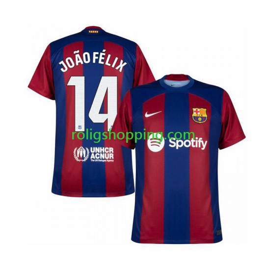 Fotbollströja FC Barcelona Joao Felix 14 Män Hemmaställ 2023-2024 Kort ärm