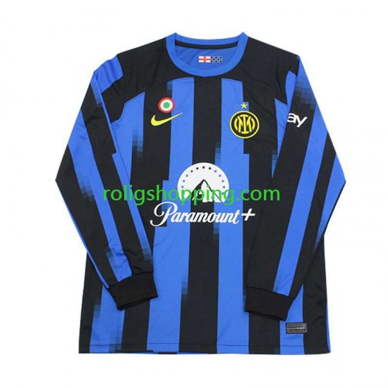 Fotbollströja Inter Milan Män Hemmaställ 2023-2024 Lång ärm