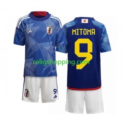 Fotbollströja Japan Mitoma 9 Barn Hemmaställ World Cup 2022 Kort ärm