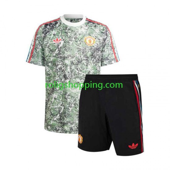 Fotbollströja Manchester United Stone Roses Barn Hemmaställ 2023-2024 Kort ärm