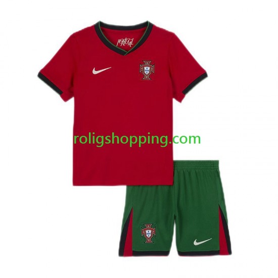 Fotbollströja Portugal Barn Hemmaställ Euro 2024 Kort ärm