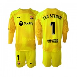 Fotbollströja FC Barcelona Ter Stegen 1 Målvakt Barn Fjärdeställ 2022-2023 Lång ärm
