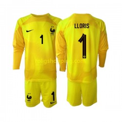 Fotbollströja Frankrike Hugo Lloris 1 Målvakt Barn Tredjeställ World Cup 2022 Lång ärm
