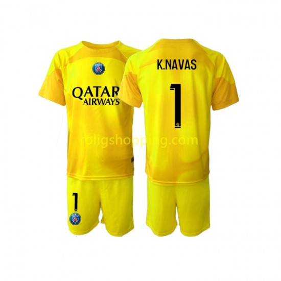 Fotbollströja Paris Saint-Germain K.NAVAS 1 Målvakt Barn Tredjeställ 2022-2023 Kort ärm