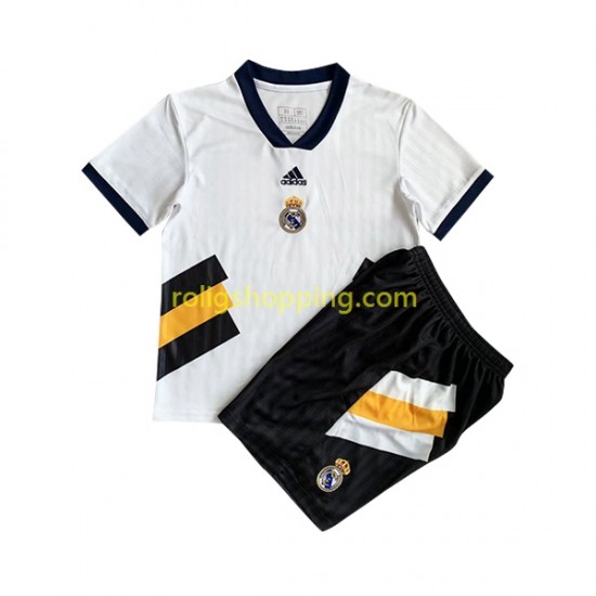 Fotbollströja Real Madrid Icon Retro Barn Hemmaställ 2022-2023 Kort ärm