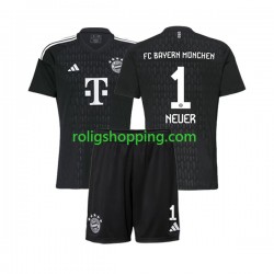 Fotbollströja FC Bayern München Manuel Neuer 1 Målvakt Barn Hemmaställ 2023-2024 Kort ärm