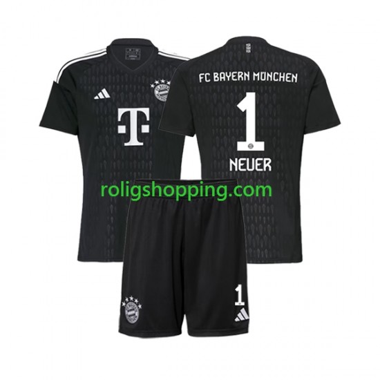 Fotbollströja FC Bayern München Manuel Neuer 1 Målvakt Barn Hemmaställ 2023-2024 Kort ärm