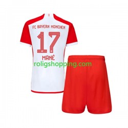 Fotbollströja FC Bayern München Sadio Mane 17 Barn Hemmaställ 2023-2024 Kort ärm