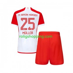 Fotbollströja FC Bayern München Thomas Muller 25 Barn Hemmaställ 2023-2024 Kort ärm