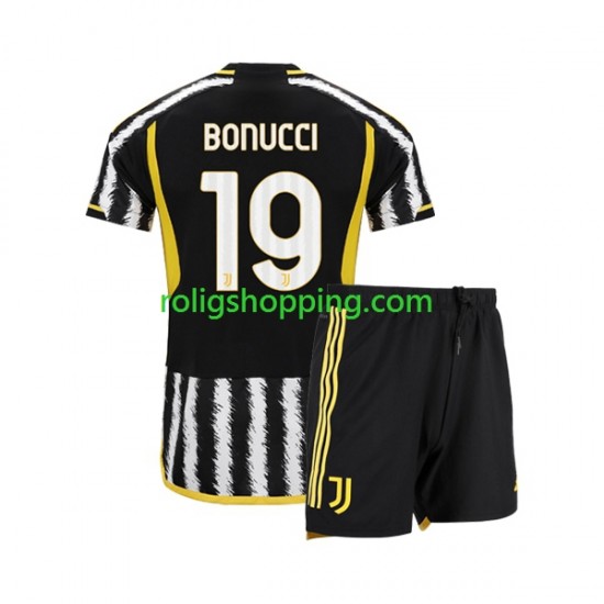 Fotbollströja Juventus Leonardo Bonucci 19 Barn Hemmaställ 2023-2024 Kort ärm