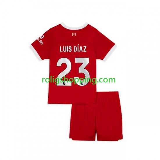 Fotbollströja Liverpool Luis Diaz 23 Barn Hemmaställ 2023-2024 Kort ärm