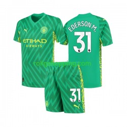 Fotbollströja Manchester City Ederson Moraes 31 Målvakt Barn Hemmaställ 2023-2024 Kort ärm