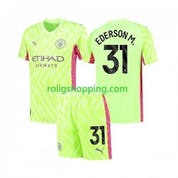 Fotbollströja Manchester City Ederson Moraes 31 Målvakt Barn Tredjeställ 2023-2024 Kort ärm