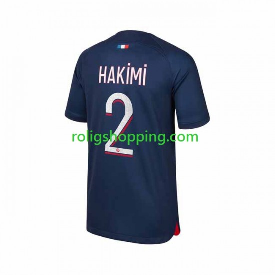 Fotbollströja Paris Saint-Germain Hakimi 2 Män Hemmaställ 2023-2024 Kort ärm