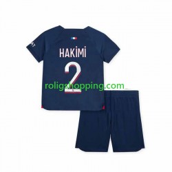 Fotbollströja Paris Saint-Germain Hakimi 2 Barn Hemmaställ 2023-2024 Kort ärm