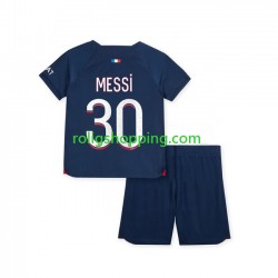 Fotbollströja Paris Saint-Germain Lionel Messi 30 Barn Hemmaställ 2023-2024 Kort ärm