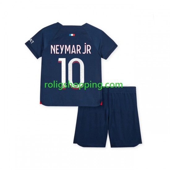 Fotbollströja Paris Saint-Germain Neymar Jr 10 Barn Hemmaställ 2023-2024 Kort ärm
