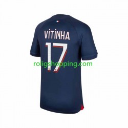 Fotbollströja Paris Saint-Germain Vitinha 17 Män Hemmaställ 2023-2024 Kort ärm