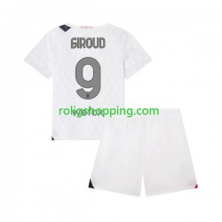 Fotbollströja AC Milan Olivier Giroud 9 Barn Bortaställ 2023-2024 Kort ärm