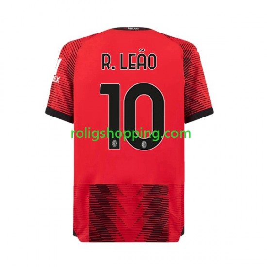 Fotbollströja AC Milan Rafael Leao 10 Män Hemmaställ 2023-2024 Kort ärm