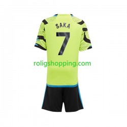 Fotbollströja Arsenal Saka 7 Barn Bortaställ 2023-2024 Kort ärm