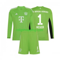 Fotbollströja FC Bayern München Manuel Neuer 1 Målvakt Barn Bortaställ 2023-2024 Lång ärm