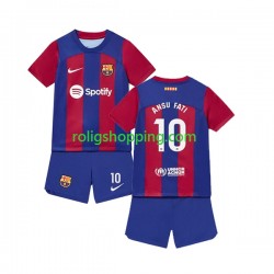 Fotbollströja FC Barcelona Ansu Fati 10 Barn Hemmaställ 2023-2024 Kort ärm