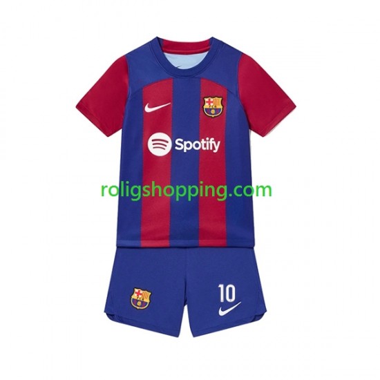 Fotbollströja FC Barcelona Ansu Fati 10 Barn Hemmaställ 2023-2024 Kort ärm