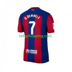 Fotbollströja FC Barcelona Ousmane Dembele 7 Män Hemmaställ 2023-2024 Kort ärm