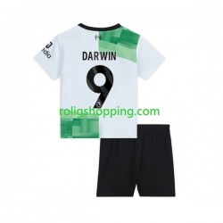 Fotbollströja Liverpool Darwin Nunez 9 Barn Bortaställ 2023-2024 Kort ärm