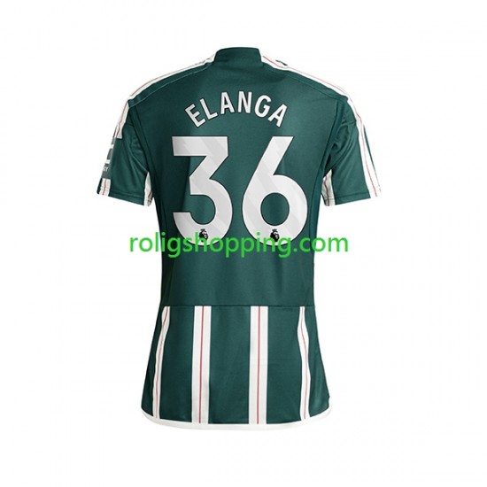 Fotbollströja Manchester United Anthony Elanga 36 Män Bortaställ 2023-2024 Kort ärm