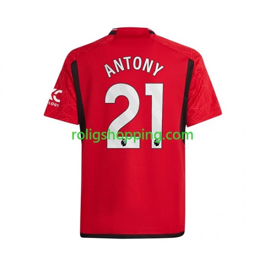 Fotbollströja Manchester United Antony Matheus 21 Män Hemmaställ 2023-2024 Kort ärm