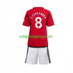 Fotbollströja Manchester United B.Fernandes 8 Barn Hemmaställ 2023-2024 Kort ärm