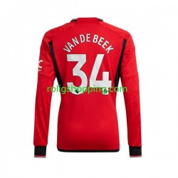 Fotbollströja Manchester United Donny van de Beek 34 Män Hemmaställ 2023-2024 Lång ärm