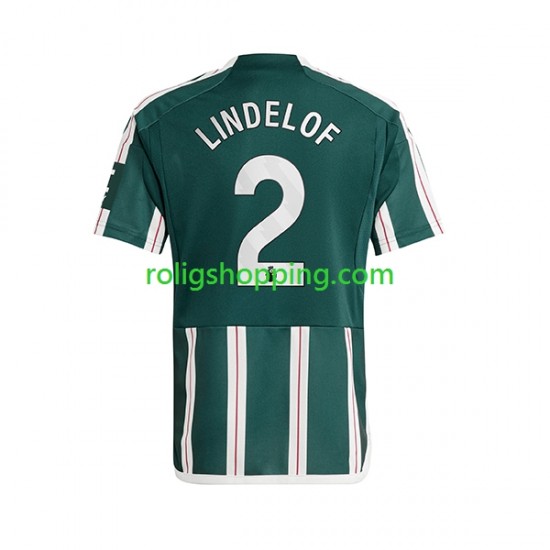 Fotbollströja Manchester United Lindelof 2 Män Bortaställ 2023-2024 Kort ärm