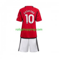 Fotbollströja Manchester United Marcus Rashford 10 Barn Hemmaställ 2023-2024 Kort ärm