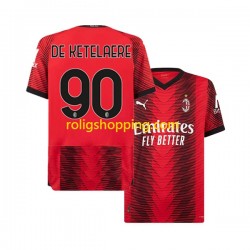 Fotbollströja AC Milan Charles De Ketelaere 90 Män Hemmaställ 2023-2024 Kort ärm