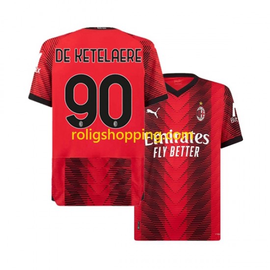 Fotbollströja AC Milan Charles De Ketelaere 90 Män Hemmaställ 2023-2024 Kort ärm
