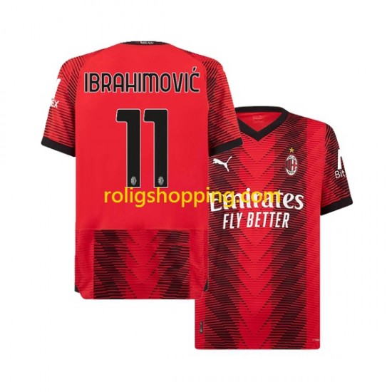 Fotbollströja AC Milan Ibrahimović 11 Män Hemmaställ 2023-2024 Kort ärm
