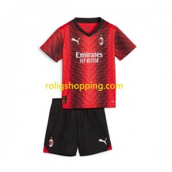 Fotbollströja AC Milan Barn Hemmaställ 2023-2024 Kort ärm