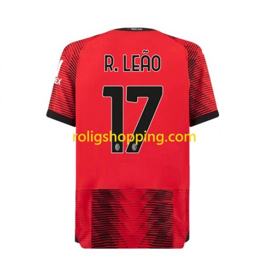 Fotbollströja AC Milan Rafael Leao 17 Män Hemmaställ 2023-2024 Kort ärm